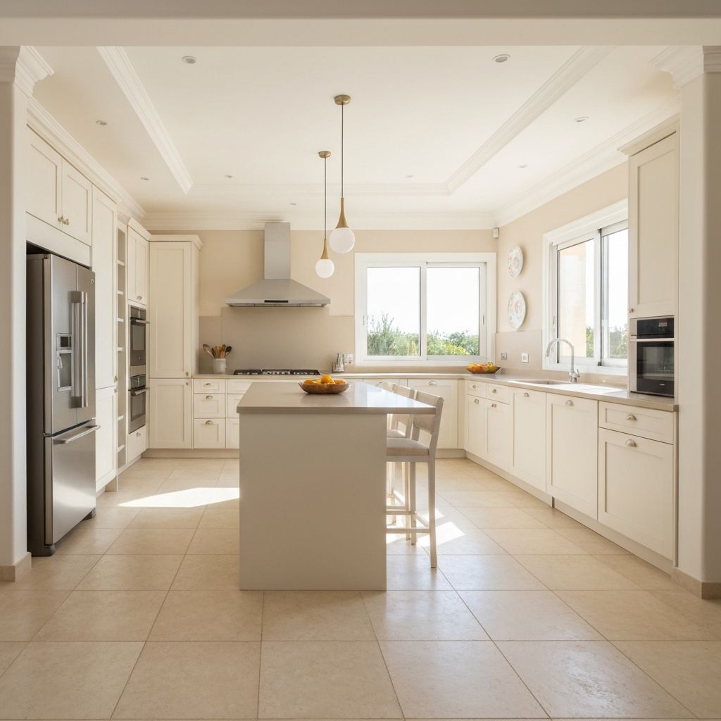 Cuisine contemporaine avec carrelage céramique