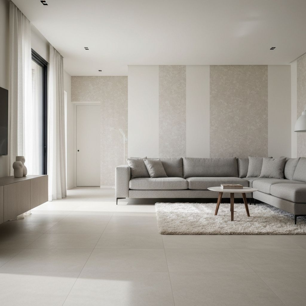 Salon moderne avec carrelage élégant
